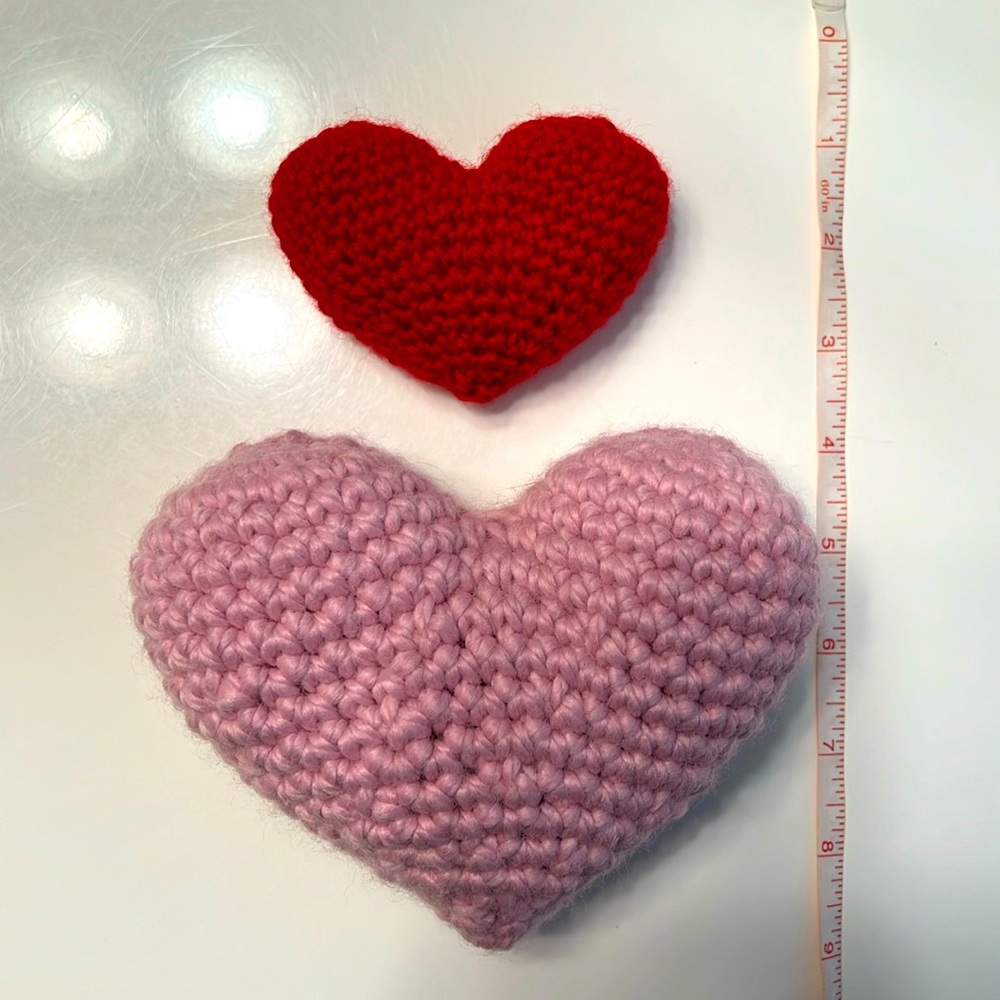 Crochet Valentines Hearts Pocket and Handful Size